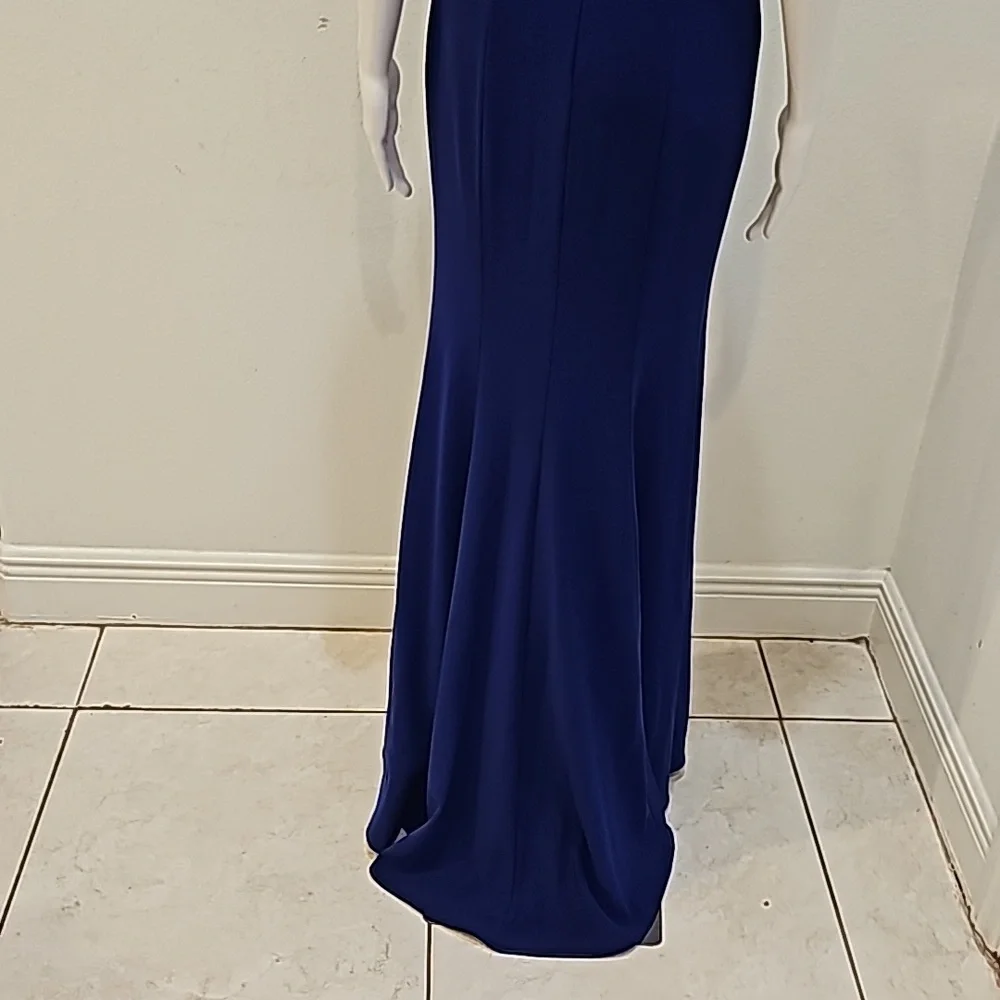 Xscape Cocktail Purple Blue Off-The-Shoulder V-Neck, Gown Siz 6
